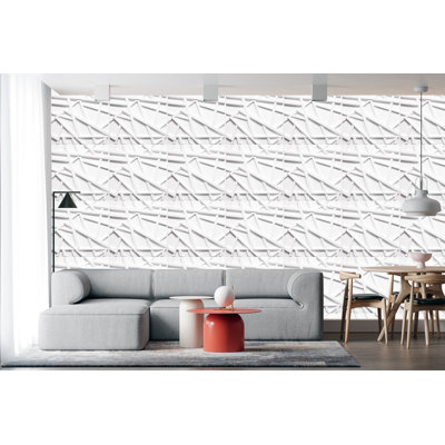 Falkirk Ross 19.7" x 19.7" 3D Wall Panel in White (5-pack)