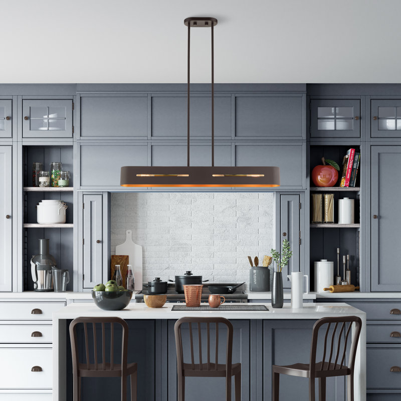 Ahmadou 4 - Light Kitchen Island Pendant, Bronze