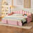 Upholstered Twin Size Daybed With Adjustable Height Pop Up Trundle Twin Bed And Usb & Type-C Charging Port-591777215