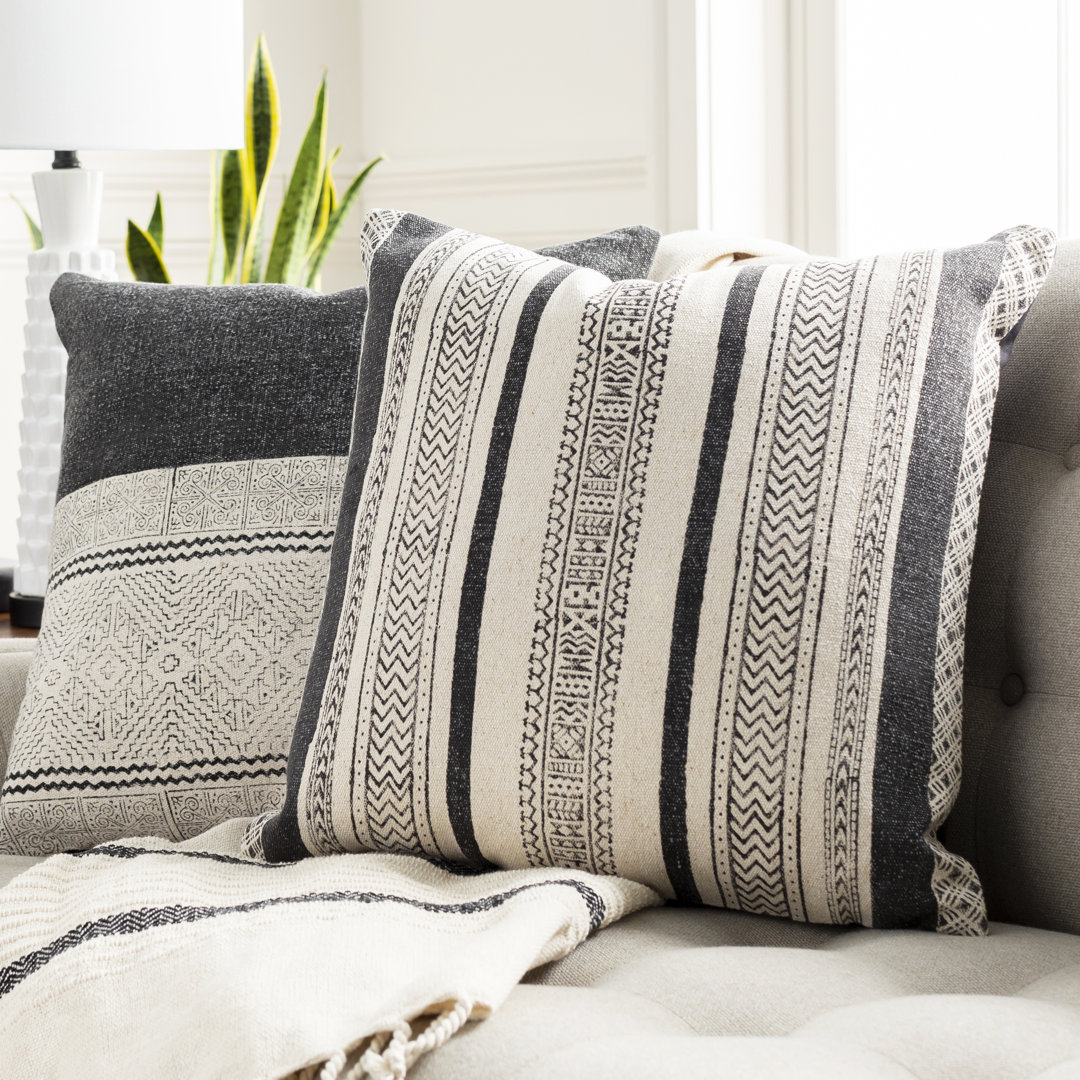 Lola Cotton Striped 20" Throw Pillow Livabliss