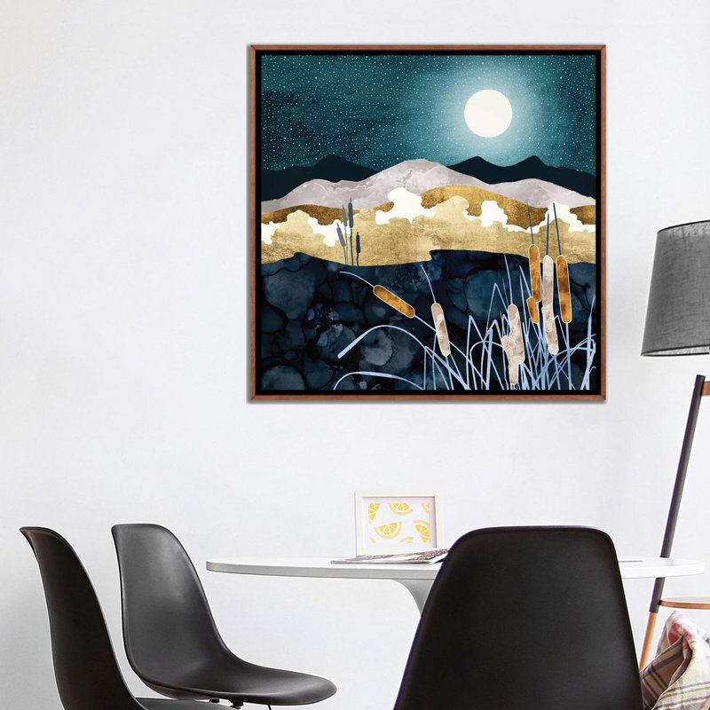 Summer Lake - Graphic Art Print, No Matte, 37" H x 37" W x 1.5" D, Classic Brown Framed Canvas