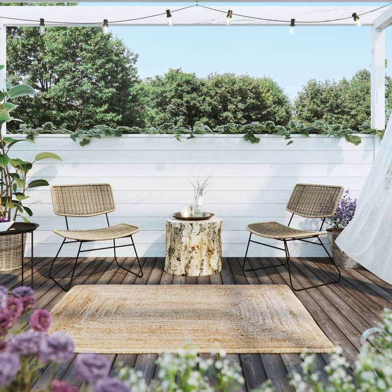 Elrama Patio Dining Side Chair with Cushion