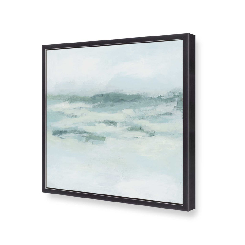 Doux océan turquoise, impression, H 17,75 po x l 17,75 po, Encadrement ouvert, zinc vieilli