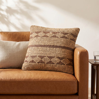 Twareg Geometric Jute / Sisal Throw Pillow