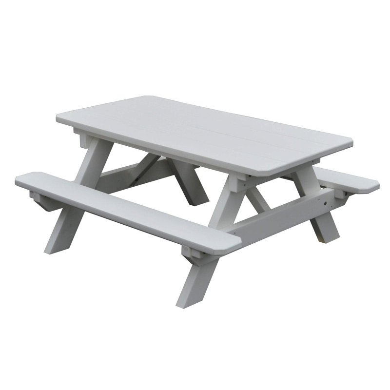 Table pour enfant Keystone Amish Co. en poly composite, 8 pieds, blanc éclatant, Bright White