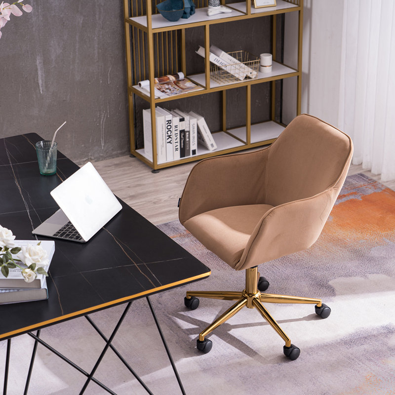 Maxton Velvet Office Chair, Coffee, Velvet