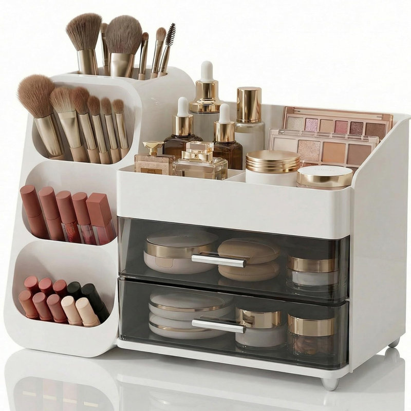 Plastic Compartment Makeup Organiser
