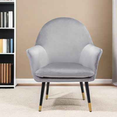 Fauteuil 30 po gris et noir et or