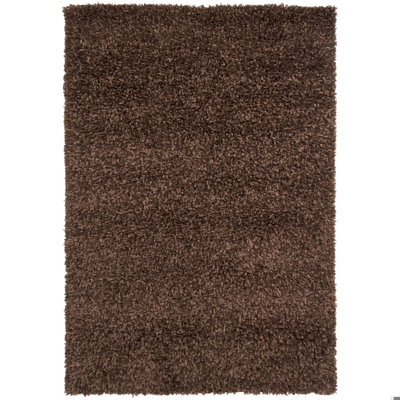 Tapis à poils longs en polyester tissé à la main Lydia
