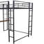 Lit mezzanine double en métal avec 2 tablettes et un bureau-505251297