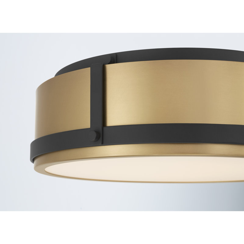 Lynca 13.75" 5CCT LED Flush Mount, Brass/Black