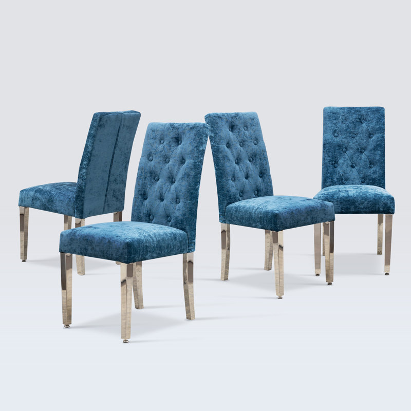 Set Of 4 Tufted Parsons Mino, Blue