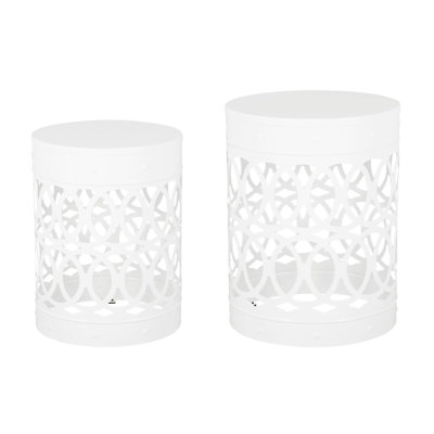 Moraima Round Metal Top Outdoor Side Table