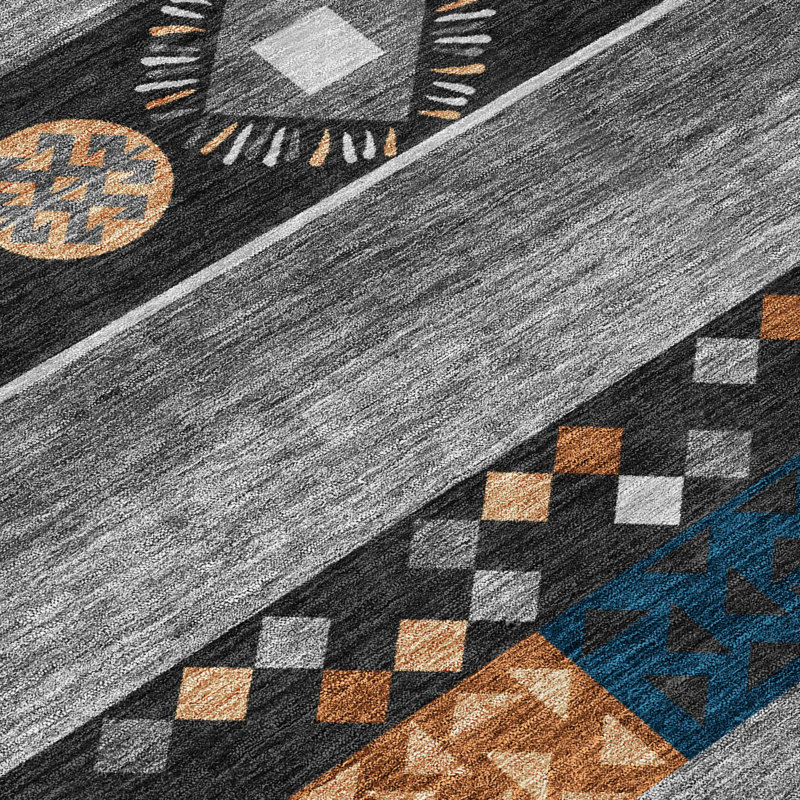Tapis intérieur / extérieur lavable à la machine Chantille ACN2499 Global, Noir, 10 pi x 14 pi