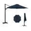 Grand parasol de patio en porte-à-faux carré bleu de 10 pi avec rotation à 360 ° et réglage des mésanges et parasol de terrasse robuste à baldaquin en polyester sans base.-273380940-278305762