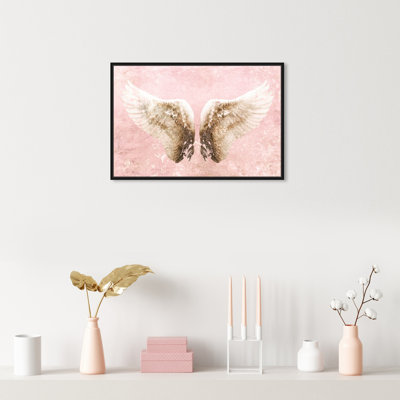 «Fashion and Glam Lets Fly Away Blush Wings», impression sur toile