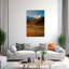 Yourtes de la steppe dorée - Paysage rustique et paisible avec chevaux et montagnes (affiche murale)-915663403
