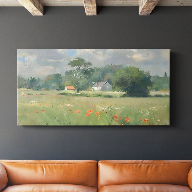 Série paysage - CCCCXCI - Toile tendue avec châssis - Prêt à accrocher, H 16 po x l 32 po