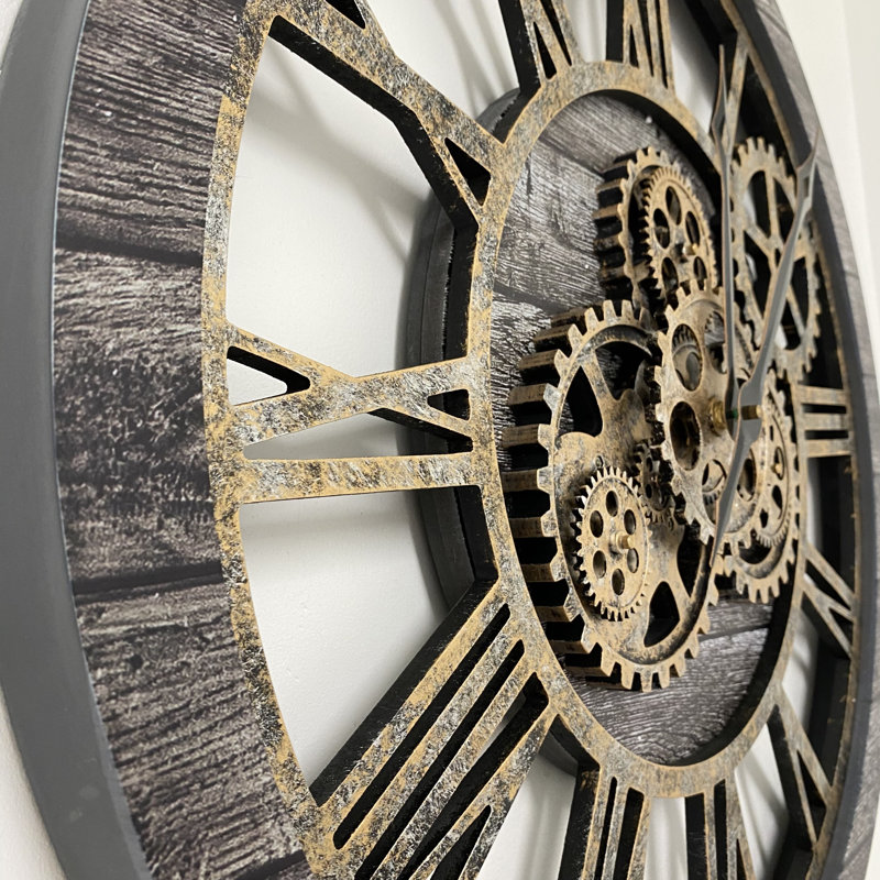 Solid Wood Wall Clock, Carbon Grey