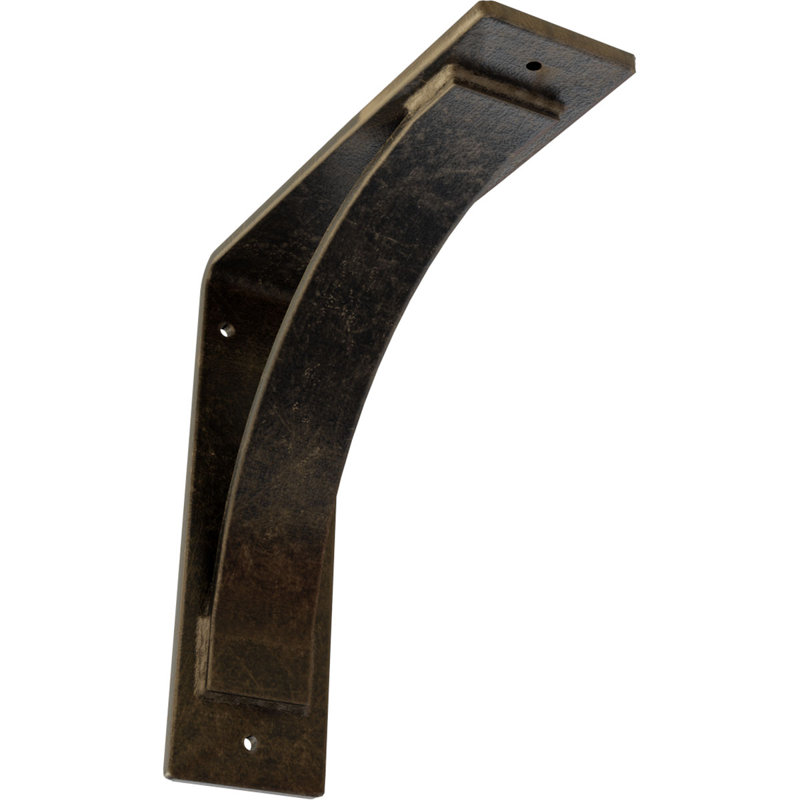 Morris Steel Bracket, Antiqued Pale Gold, 10" H x 3" W x 10" D