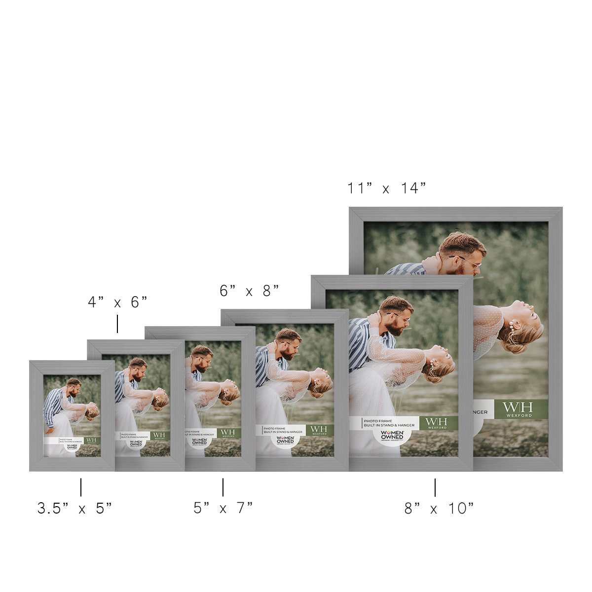 Apolline Wood Picture Frame, 8" x 10", Gray