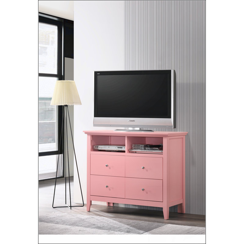 Commode multimédia Hammond G5404-TV, support stable, conception multifonctionnelle, Rose