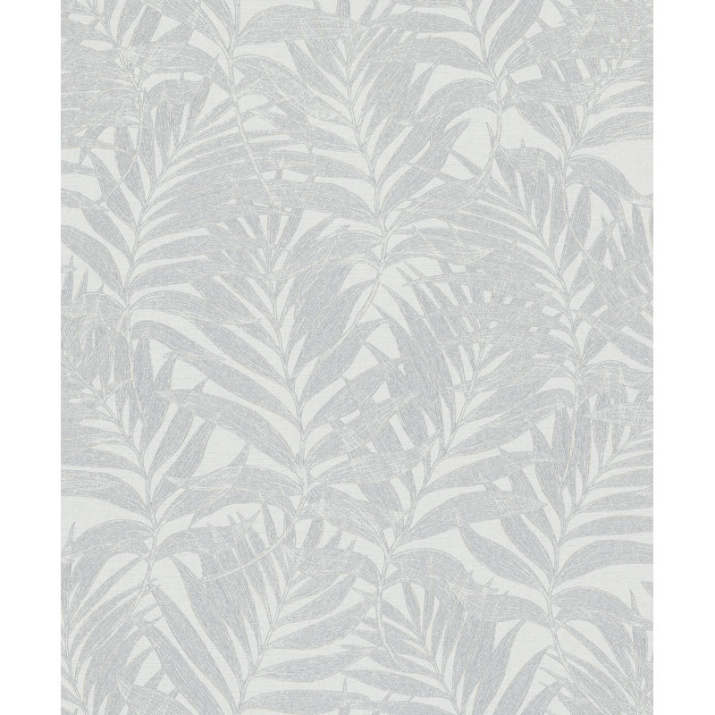 Zetzaf 10.05m x 53cm Glitter Wallpaper Roll, White/Silver/Beige