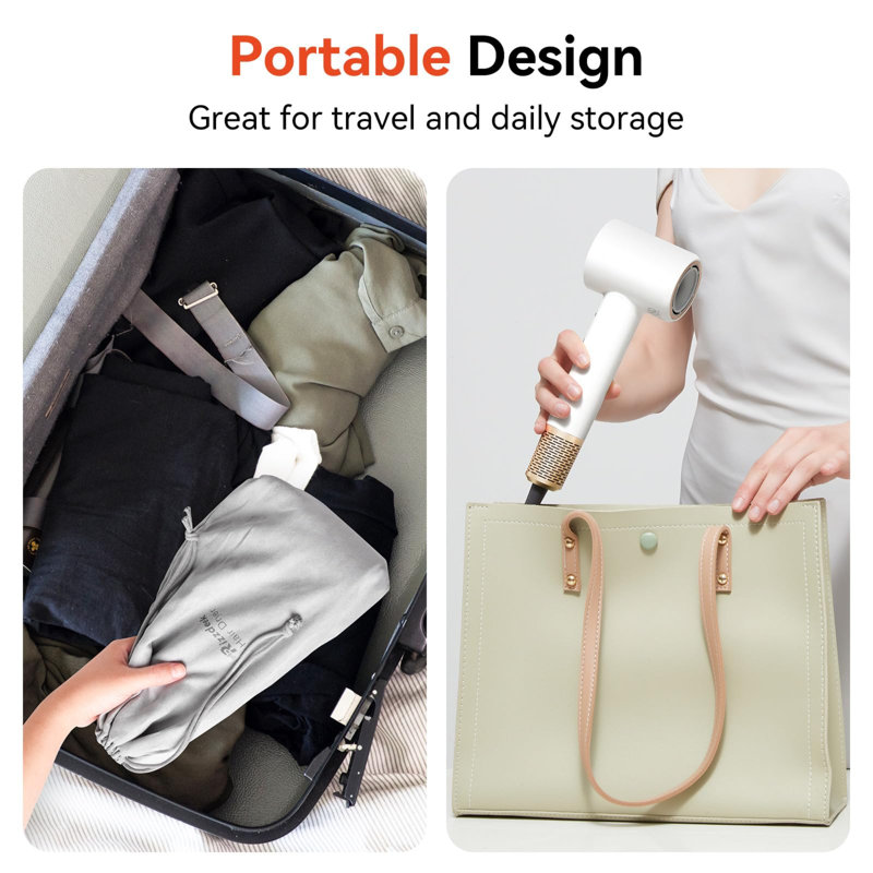 Ionic Hair Dryer, 160000 RPM High Speed Blow Dryer with 500 Million Negative Ions, Intelligent Thermo Control, Low Noise Lightweight Design