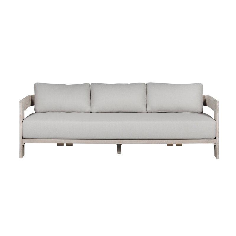 Ezryn 86'' Wide Straight with Cushions, Gray, White