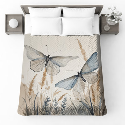 Butterflies In Nature Quilted Bedspread All Sizes