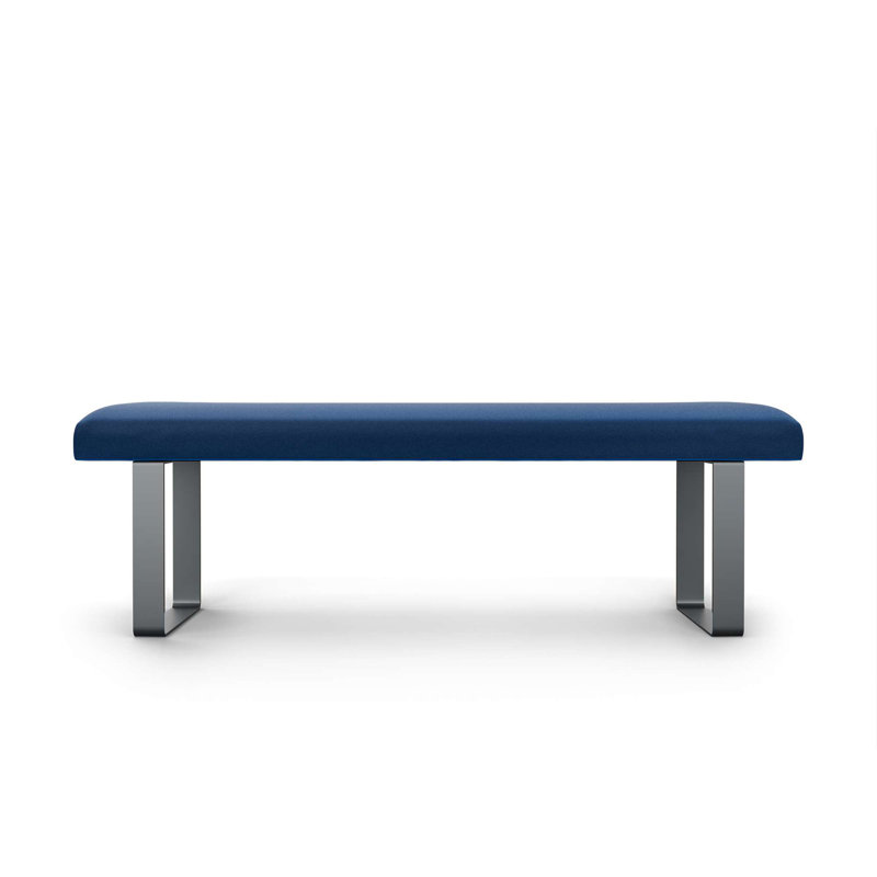 Naquaria Upholstered Bench, Blue/Anthracite