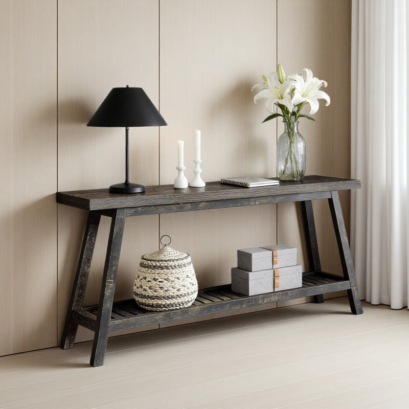 Canapé à 2 niveaux, console, table d'appoint