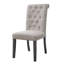 Chaise d'appoint en lin capitonné beige / gris Dewilla