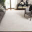 Tapis texturé ivoire en laine / coton touffeté à la main-1532074687