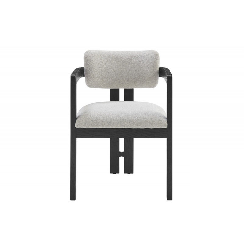 Chaise d'appoint de salle à manger rembourrée 1 pièce Modern, Noir
