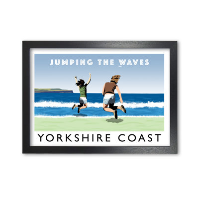 Jumping The Waves Yorkshire Coast by Richard O'Neill - Single Picture Frame Print
