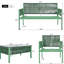 Meuble de patio French Country 4 - Coussin épais et avec housses de conversation fluorescentes jaunes en verre trempé-652211270