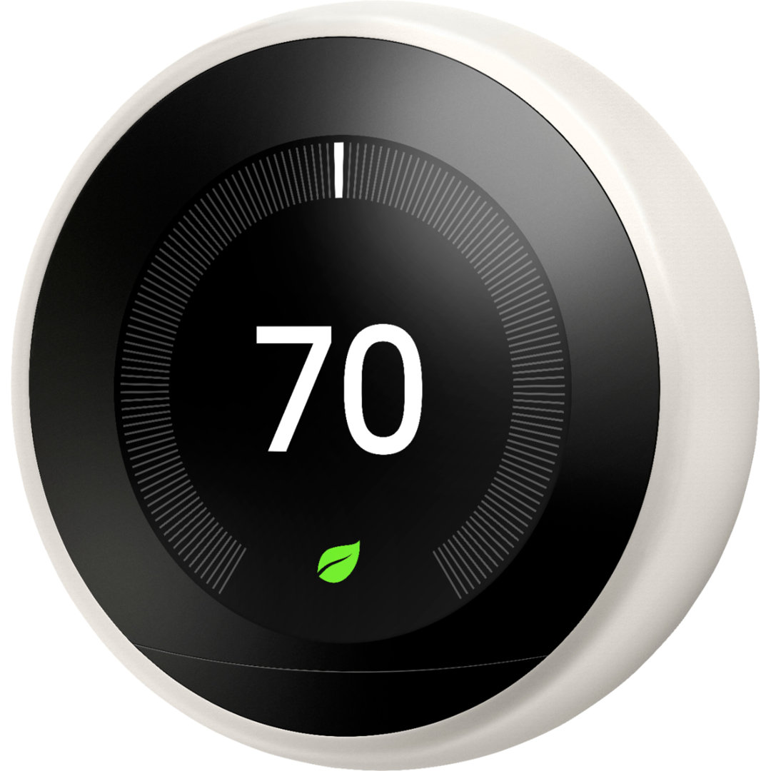 Google Nest White Wi-Fi Enabled Thermostat Google Nest 