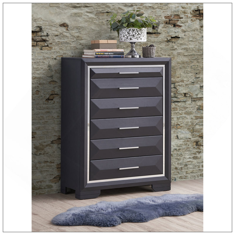 Commode de couleur unie, noir