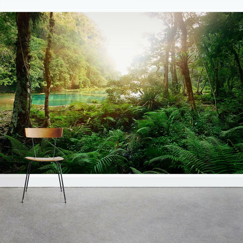 Wallums Wall Decor Lush Tropical Lagoon 8 X 144 3 Piece Wall Mural Wayfair 4954