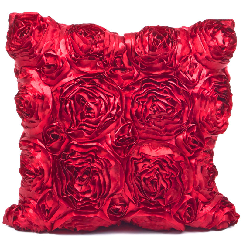 Rose Throw Pillow, Red