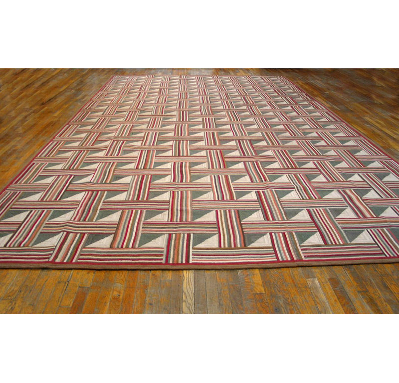 Tapis contemporain crocheté en coton Super-Unusual