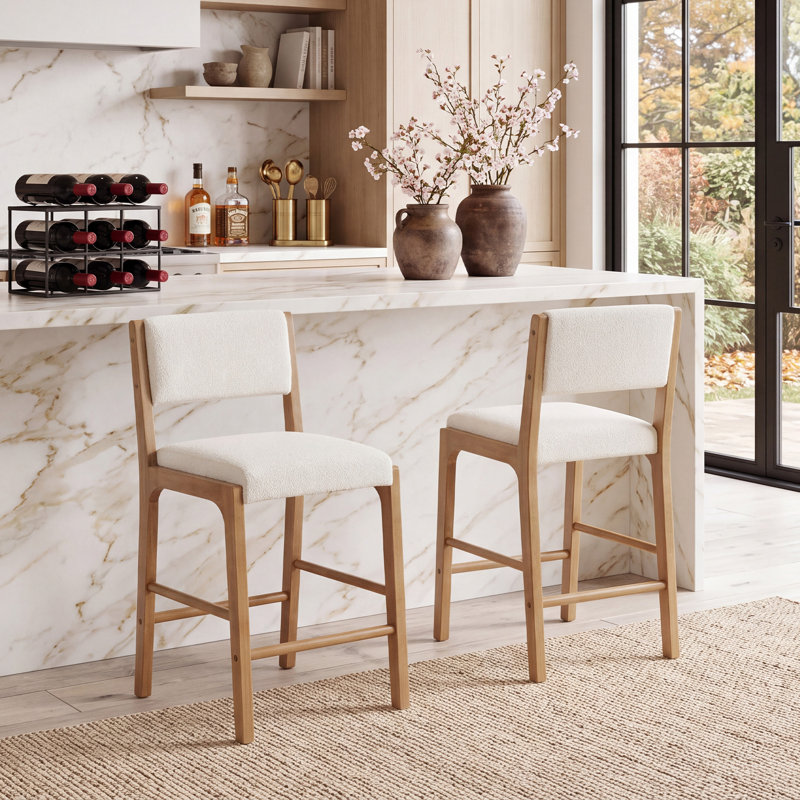 Tabouret de comptoir 26,5 po Makarah, Brun