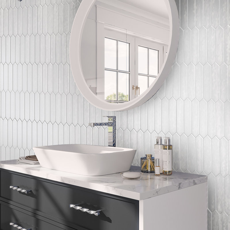 Festa 1.7'' W x 9.6'' L Ceramic Singular Tile, Cotton White