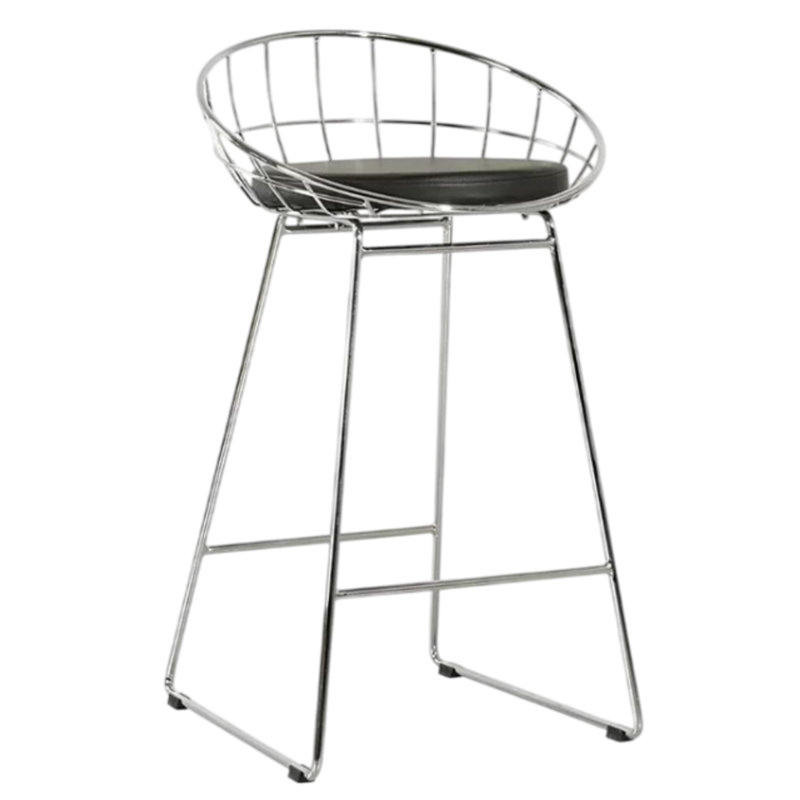 Luther Metal Frame Counter Stool, Black, Chrome