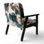 Fauteuil rembourré en velours moderne à motif abstrait avec textures bleues et dorées II-118659417-118659409