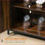Buffet Buffet industriel brun rustique avec tablettes réglables Portes | Bois aggloméré + acier