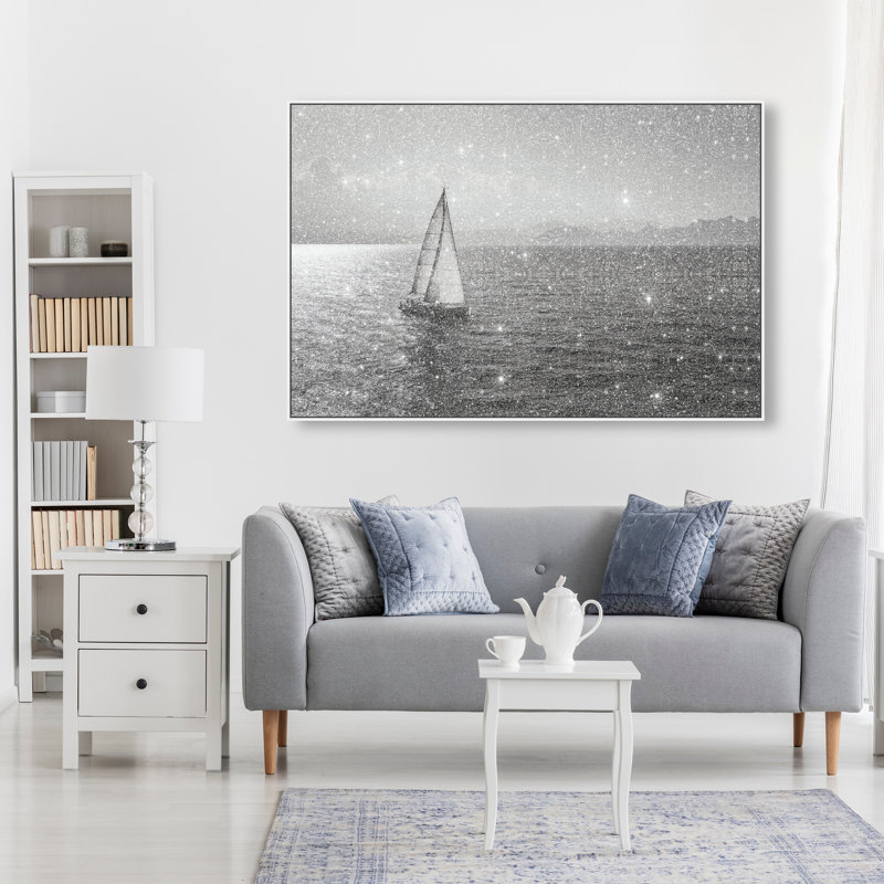 Edge Of Silence Print by Oliver Gal, 21"H x 31"W, White Floater Frame