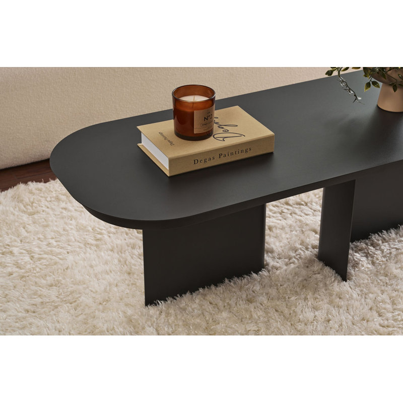 Table basse robuste en métal noir, 47,2 po x 17,7 po x 17,3 po | Fabrication 100% acier durable, design industriel élégant | Parfait pour le salon, la décoration intérieure moderne, les meubles élégants et fonctionnels
