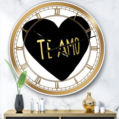 Te Amo - Grande horloge murale glam